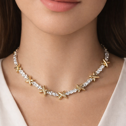 XOXO Tennis Gold SemiLuxe Necklace