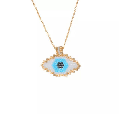 Sequin evil eye necklace