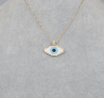 Sequin evil eye necklace