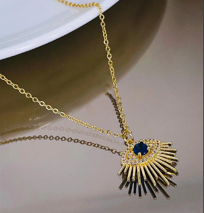 Studded evil eye  necklace