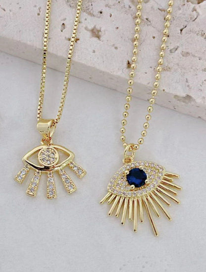 Studded evil eye  necklace