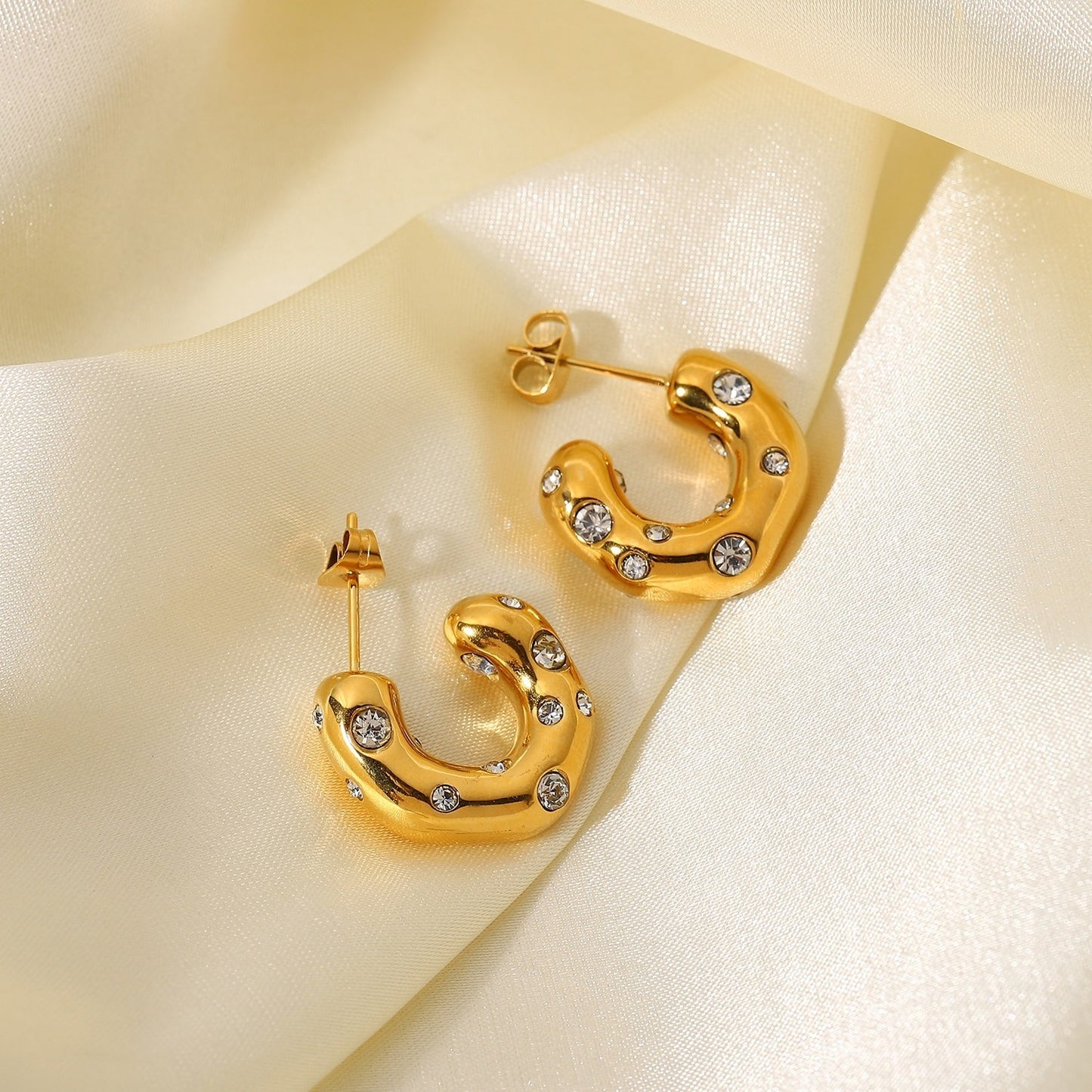 Tiny SS Studded Hoops