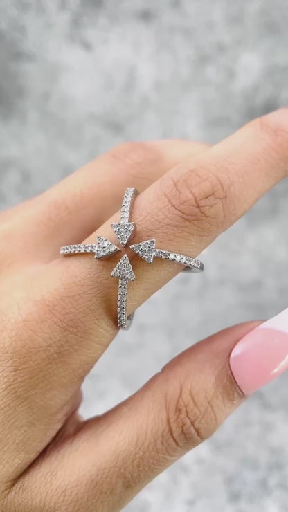 Double Arrow Ring-Gold & Silver