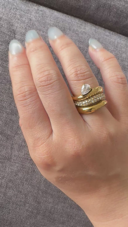 Classic Wave Stacked Diamond Bands-3 Variants
