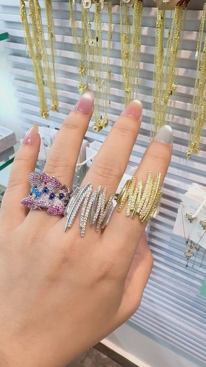 Stylish Gold Thorn Ring-Adjustable Gold & Silver