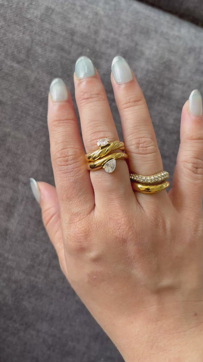 Classic Wave Stacked Diamond Bands-3 Variants