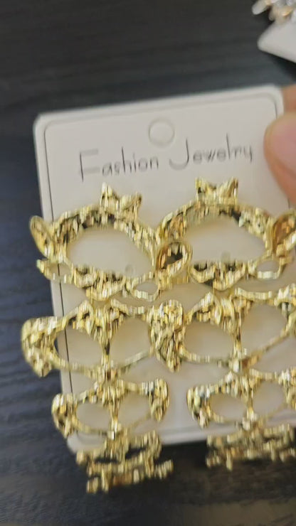 Elegant Vertebrae Earrings-Gold & Silver