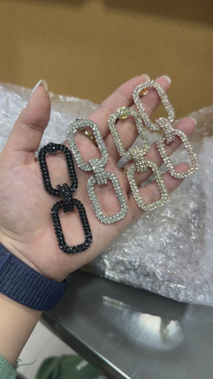Studded Chain Statement Earrings